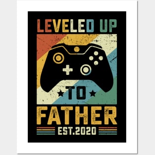 Vintage Leveled Up To Father Est.2020 Posters and Art